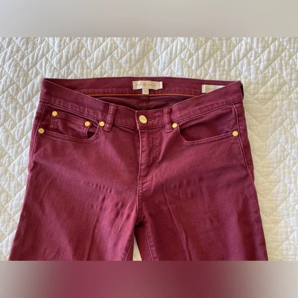 Tory Burch Super Skinny Jean in Burgundy - Picture 7 of 8